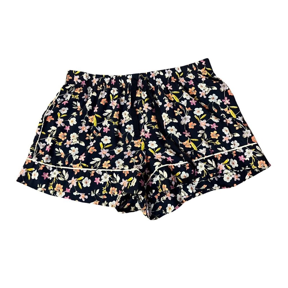 Victorias Secret Pajama Shorts Set Womens S Blue Floral Cotton Blend Used - Picture 15 of 16